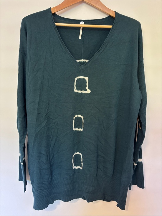 Margaret O'Leary Sweaters - Margaret O'Leary Green Sweater Size Large Tie Dye Square & Cuffs Rollneck Tunic
